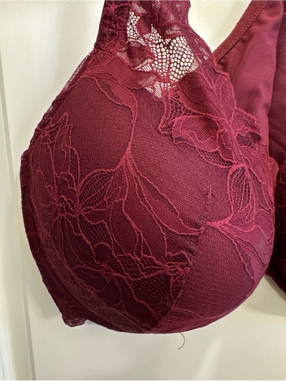 Auden Push Up Plunge Lace Bra 46DDD Burgundy Underwire Padded Front Close Full - Picture 3 of 11